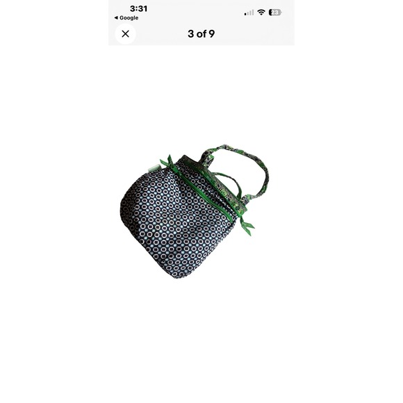 Vera Bradley Cupcake Green Morgan Tote green blue white - Picture 3 of 7